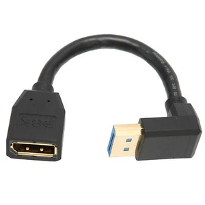 Displayport Extension Cable 0.2Yd 4Gbps DP1.4 Version 90 Degree Displayport M... - Picture 1 of 9