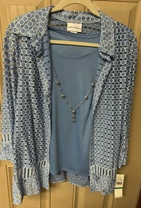 Alfred Dunner Spring Classics Two-For-One Size Large with Necklace New with Tags - Picture 1 of 5