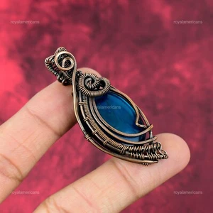 Neon Flash Labradorite Stone Christmas Wire Wrapped Wife Pendant Jewelry Copper - Picture 1 of 6