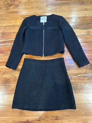 Women’s Milly Of New York Bergdorf Goodman Wool Suit Skirt Set Size 2 6 Designer - Изображение 1 из 4