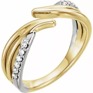Anillo de derivación de diamantes en oro amarillo y blanco de 14 K (1/8 quilates) tw.) - Imagen 1 de 2