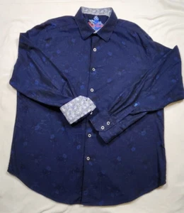 Camisa Robert Graham Hombres XL Floral Geométrica Puño Abatible Manga Larga Calce Clásico - Imagen 1 de 8