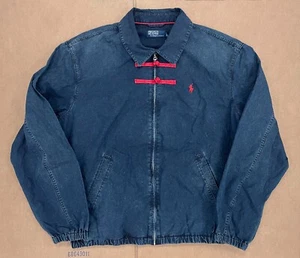 POLO RALPH LAUREN X CLOT TRUCKER JACKET INDIGO NAVY BLUE DENIM RED SZ XL (#79 - Picture 1 of 2