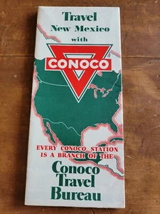 Travel New Mexico with Conoco Gasoline 1933 HM Gousha Co. Foldout Map Brochure - Picture 1 of 4