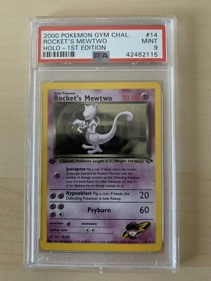 2000 Pokemon Gym Challenge Rocket’s Mewtwo Holo 1st Edition #14 PSA 9 Mint - Image 1 of 2