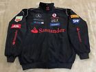 Unisex Adults F1 Team Racing Mercedes Jacket Embroidery Cotton Padded Black