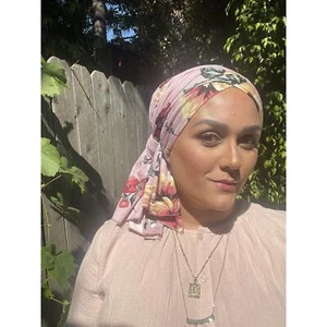 Headscarf for Her, Pink Floral Print Head Wrap, Hijab Tichel Chemo Hair Cover - Picture 1 of 5