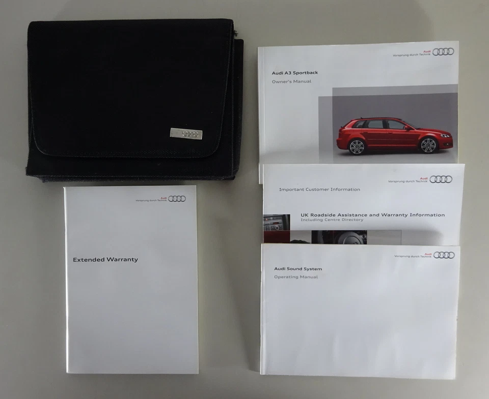 Owner's Manual / handbook + Wallet Audi A3 Sportback Typ 8P + Quattro from 2009 - Bild 1 von 1