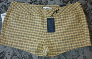 NEW With Tags Pacsun BULLHEAD BLACK Yellow Check Cotton Prep SHORTS Size 7 - Picture 1 of 3