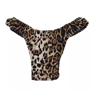 Leopard Print Satin Gaff Thong Feminine Tucking Panty for Crossdressers & Trans - Picture 1 of 3