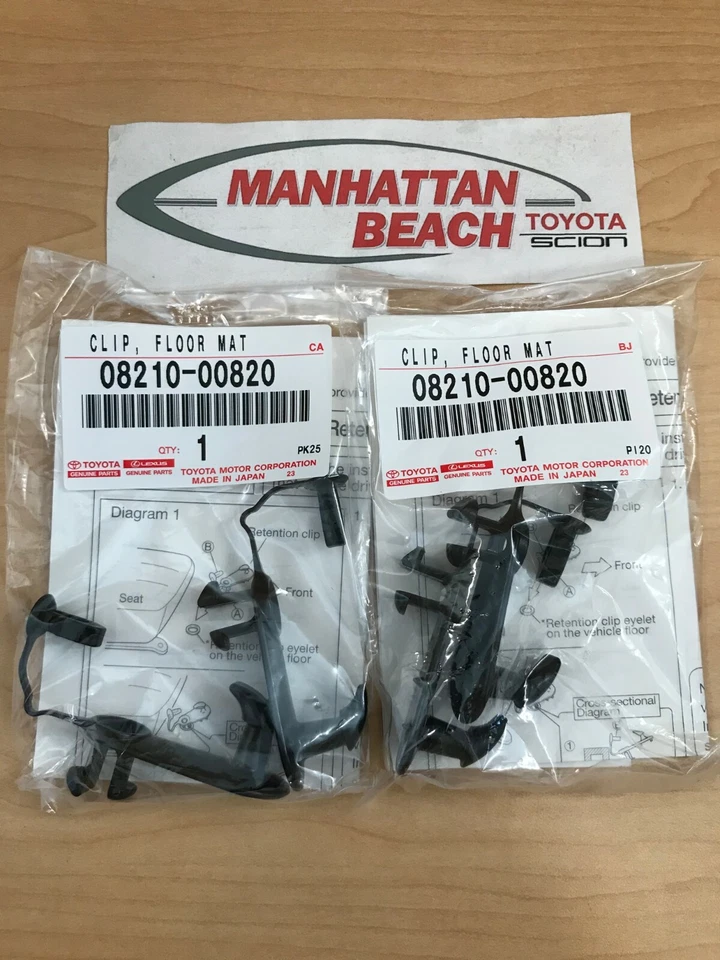 Genuine Toyota 4runner Scion Lexus Is F Floor Mat Clips Set of 2 OEM 08210 00820