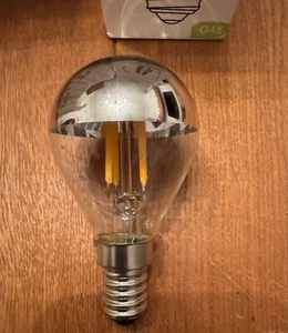 chrome tipped LED e14 light bulb. 4w. Dimmable - Picture 1 of 3