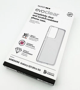 tech21 Samsung Galaxy S21 Ultra 5G Antimicrobial Strong Tough Clear Back Case - Picture 1 of 9