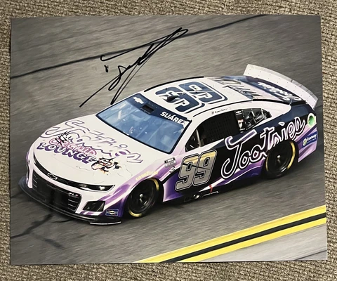 Daniel Suarez Signed 8x10 Photo Tootsies Car on the Track NASCAR Auto COA Cover