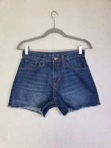 Old Navy Girls Short 16 Blue Cotton Blend High Rise Regular Fit Distressed Denim - Picture 1 of 19