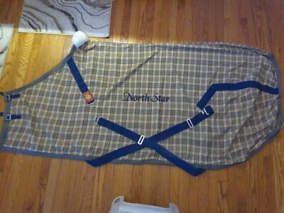 76'' Jacks mfg. Baker 5/A plaid  stable sheet 4 LBS NORTH STAR EMBROIDERED - Image 1 of 4