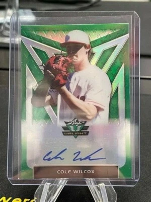 2020 LEAF VALIANT COLE WILCOX AUTOGRAPH GREEN PARALLEL /99 - Image 1 of 2