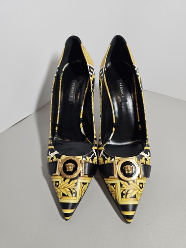 Autentiche decolte stiletto Versace lato selvaggio Vitellino Medusa 39EU (029)