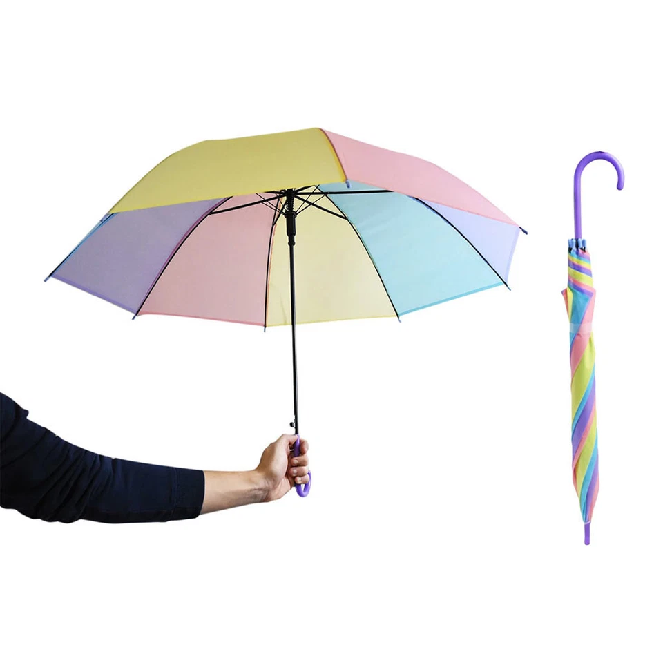 Ombrello 8 stecche multicolore per bambini richiudibile con apertura automatico - Immagine 1 di 4