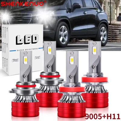 Kit de bombillas de haz alto bajo blanco 6000K faros LED blancos para Chevrolet Trax 2013-2018 Foto 1 de 4