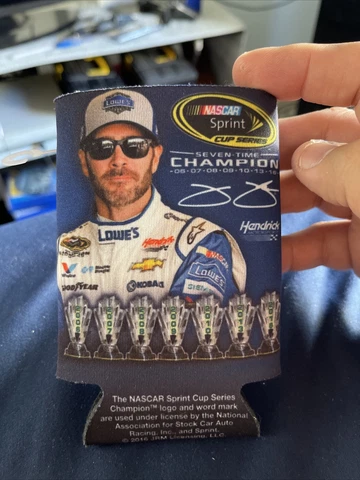 Jimmie Johnson 7X Champion Nascar Can Coolie Koozie Cover