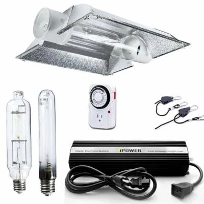 iPower 600W HPS MH Grow Light Kit Cool Tube Wing Cool Tube Reflector Hood Set - Image 1 of 4