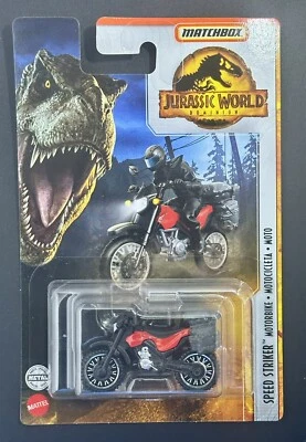 2022 Matchbox Jurassic World Dominion Speed Striker™ Motorbike BLACK | RED | FSC - Image 1 of 3