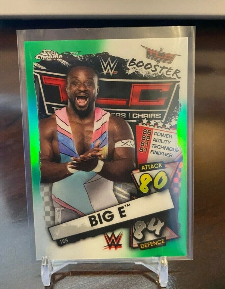 2021 Topps Chrome WWE Slam Attax Big E #127 Green Refractor #16/50 - Image 1 of 1
