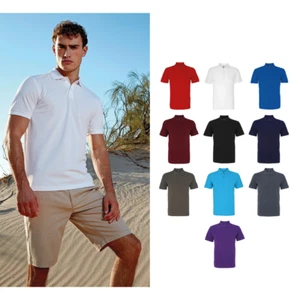Asquith & Fox Men's Organic Polo AQ082-Classic Fit Tipped Polo Smart/Casual top - Picture 1 of 20