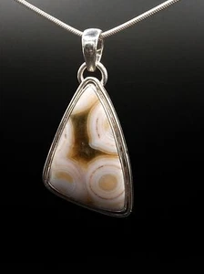 Ozeanjaspis Anhänger Sterlingsilber Altbestand 8. Ader Kugeljaspis  - Bild 1 von 5