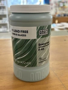 AMACO F-43 Evergreen Discontinued NOS F-Series Low Fire Pottery Glaze Cone 05 - Picture 1 of 4