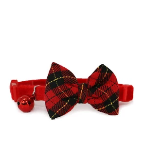 Anker Vintage Schleife Break Away Sicherheit Katzenhalsband - Tartan mit Glocke - Bild 1 von 2