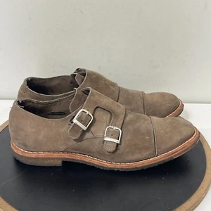 Allen Edmonds Double Monk Strap Men’s Suede Brown Dress Shoes Size 10.5 D - Picture 1 of 13