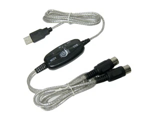 USB-MIDI kabel interface adapter 16 kanal in out für keyboard 2m Neu - Bild 1 von 2