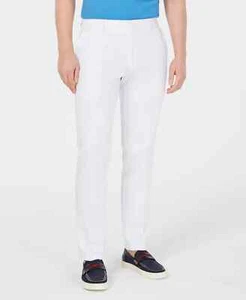 Tommy Hilfiger Men's Modern Fit White Stretch Solid Pants 34 X 30 yja0325 - Picture 1 of 4