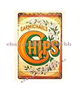 CARMICHAEL'S CHIPS metal tin sign nostalgic outdoor restaurant pub living room - Picture 1 of 4
