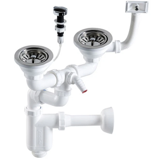 SIFON ABLAUFGARNITUR SIEBKORBVENTIL SPÜLENABLAUF SPÜLEN SIPHON GERUCHSVERSCHLUSS - Bild 1 von 1