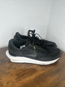 Nike LD Waffle Sacai Shoes Mens Size 12 Black Sude Running Comfort Walking Gym - Picture 1 of 14