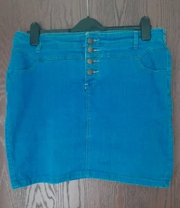 Yes Yes At Newlook Women's Size 18 Stretch Denim Mini Skirt Blue - Picture 1 of 1