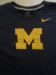 Sudadera de fútbol americano Nike Michigan Wolverines cuello redondo para hombre XXL azul amarillo logotipo - Imagen 1 de 6
