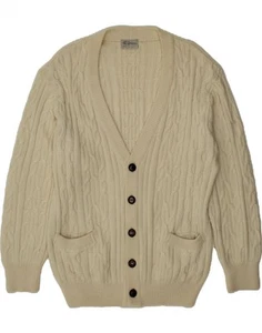 VINTAGE Mens Cardigan Sweater IT 50 Medium Off White WG08 - Picture 1 of 6