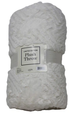 Ulta Plush White Cream Throw Blanket 50" x 60 " Brand New in Package Sealed - Image 1 of 4