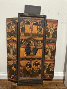 Antike äthiopische orthodoxe koptische Holzikone Aksum handbemalte Ikone - Bild 1 von 6