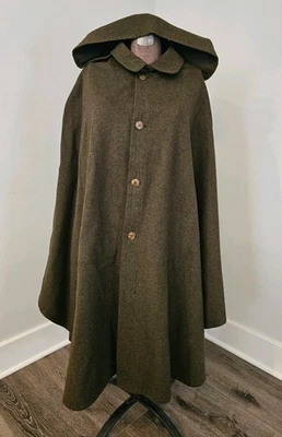 Vtg Loden Baur Innsbruck Cape Medium Camel Wool Hooded Austrian Tyrolean Cloak - Image 1 of 4