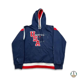 Sudadera con capucha vintage Y2K Nike Team EE. UU. para hombre azul medio Swoosh baloncesto olímpico rara - Imagen 1 de 7