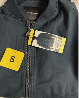 NUEVA Chaqueta Bomber para Hombre Lucky Brand Teñida con Prendas Cremallera Completa Azul S, M, L, XL Foto 1 de 4