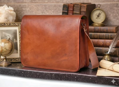 Maletín marrón genuino de cuero touf vintage para hombre genuino Foto 1 de 4