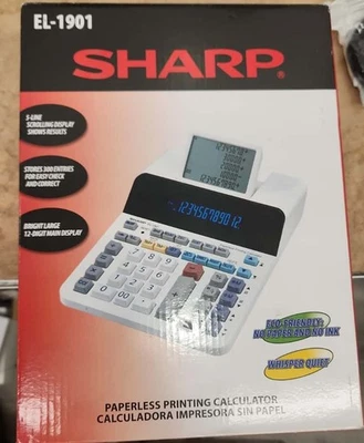 New Sharp EL-1901 Paperless Printing Calculator with Check and Correct 12-Digit - Image 1 of 2