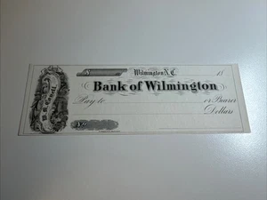 Bank of Wilmington - Bank Check - Wilmington NC - 1800s - Picture 1 of 1