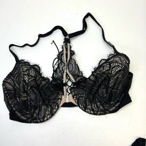 Reggiseno donna Victoria's Secret Racerback taglia 34C nero pizzo chiusura frontale - Foto 1 di 13